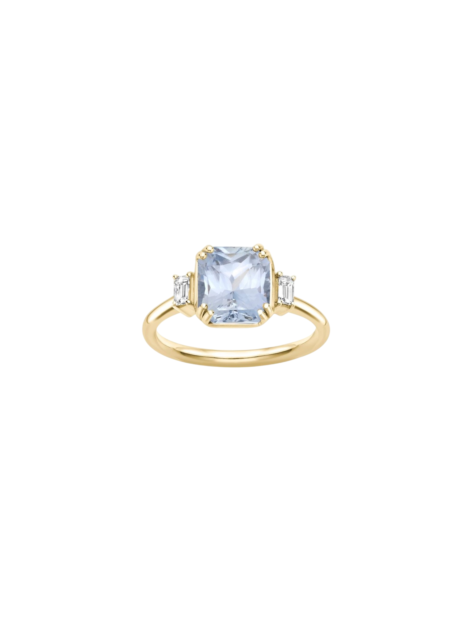 Mini mae west blue sapphire & diamond ring